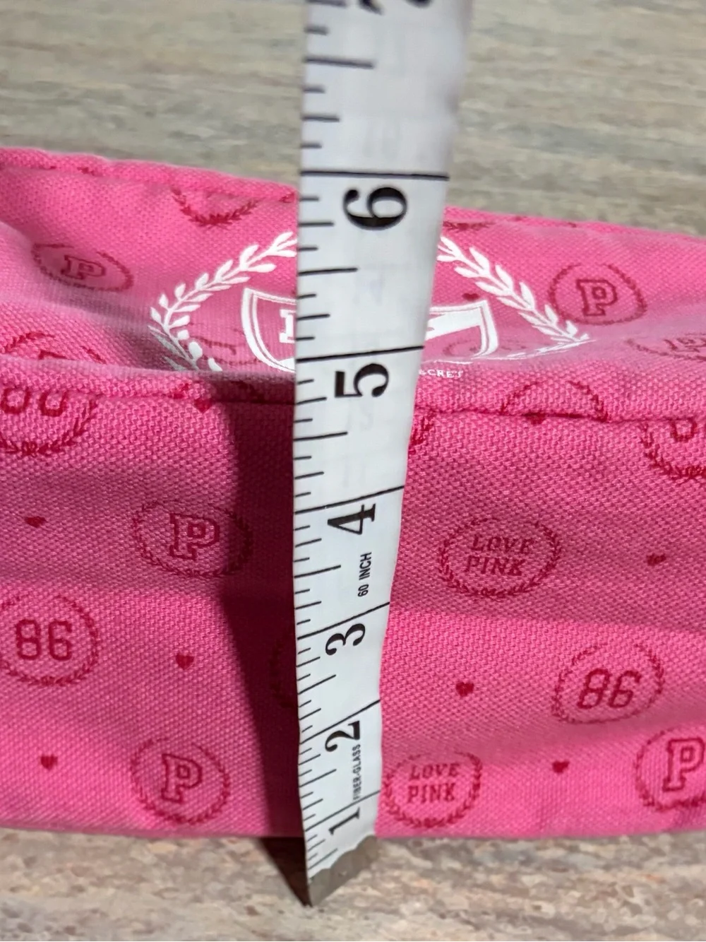 Pink Victoria’s Secret Vintage Pink and White Pouch with Crest and Dog Logo